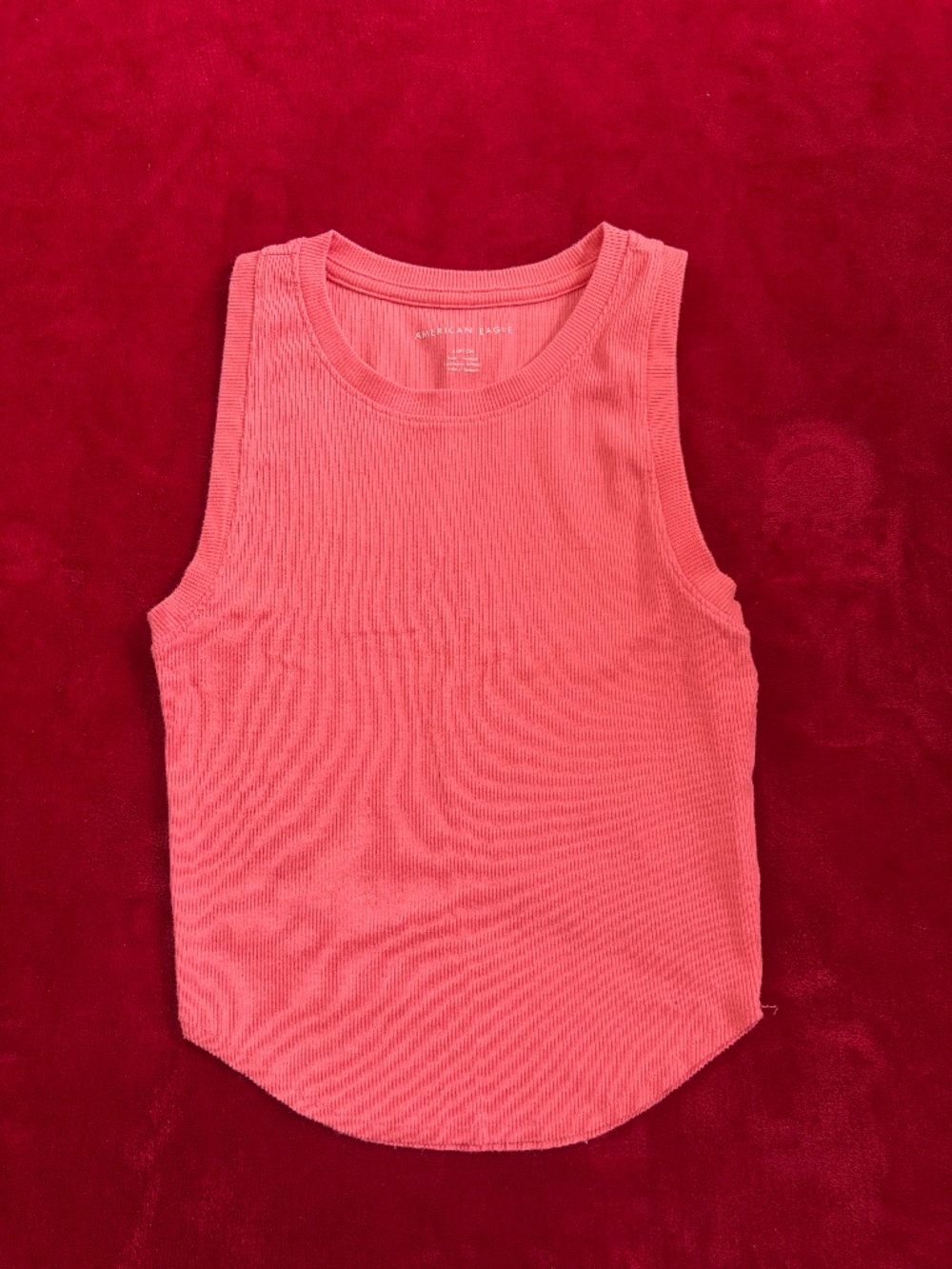 American Eagle Coral Ribbed Tank Top: Size Small